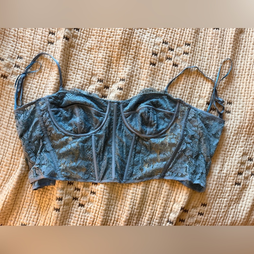 Altar’d State Blue Lace Corset Top